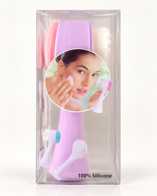 فیس براش دستی دوطرفه سیلیکونی Love Skin